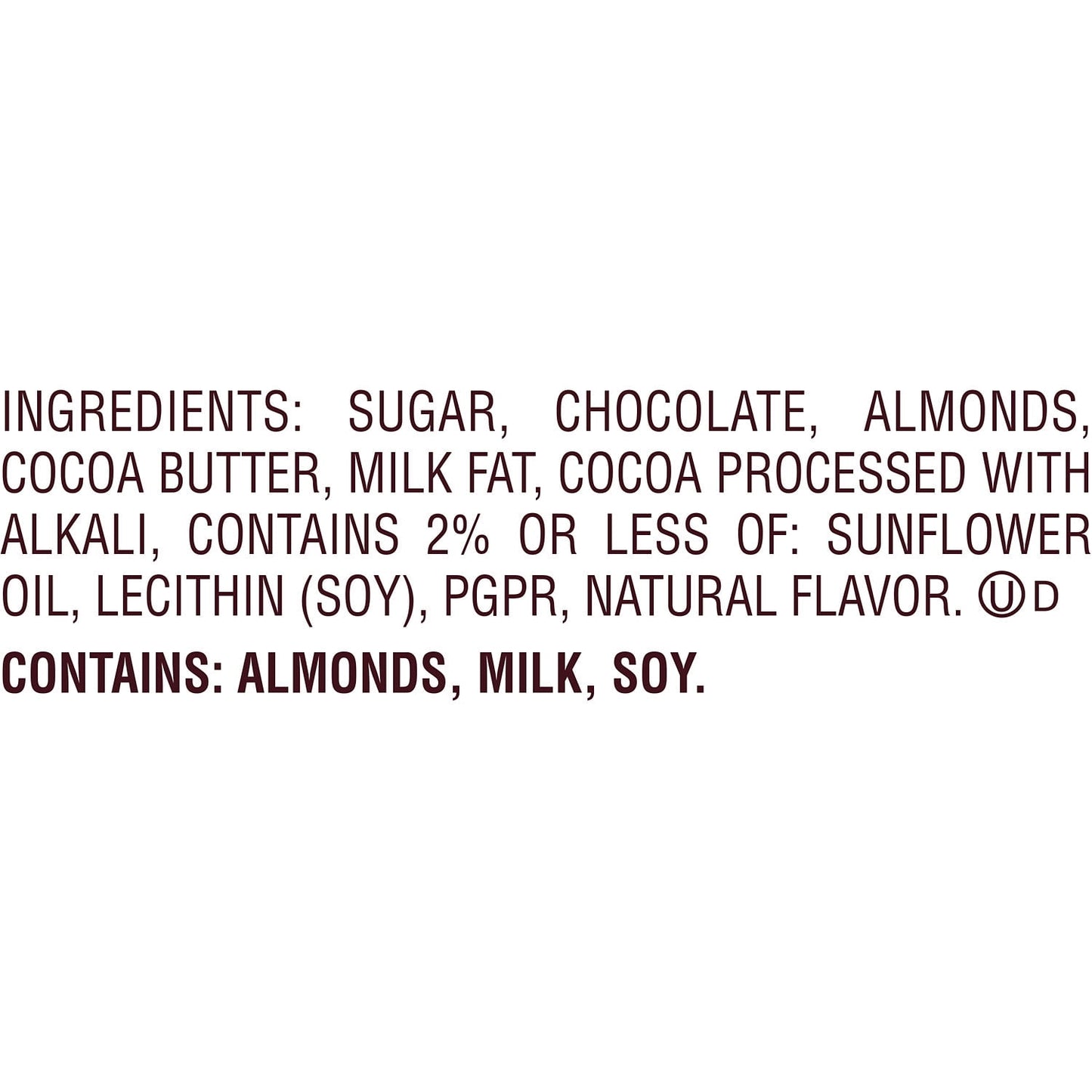 Hershey's Special Dark Chocolate with Almonds Giant Candy, Bar 7.37 oz, 25 Pieces