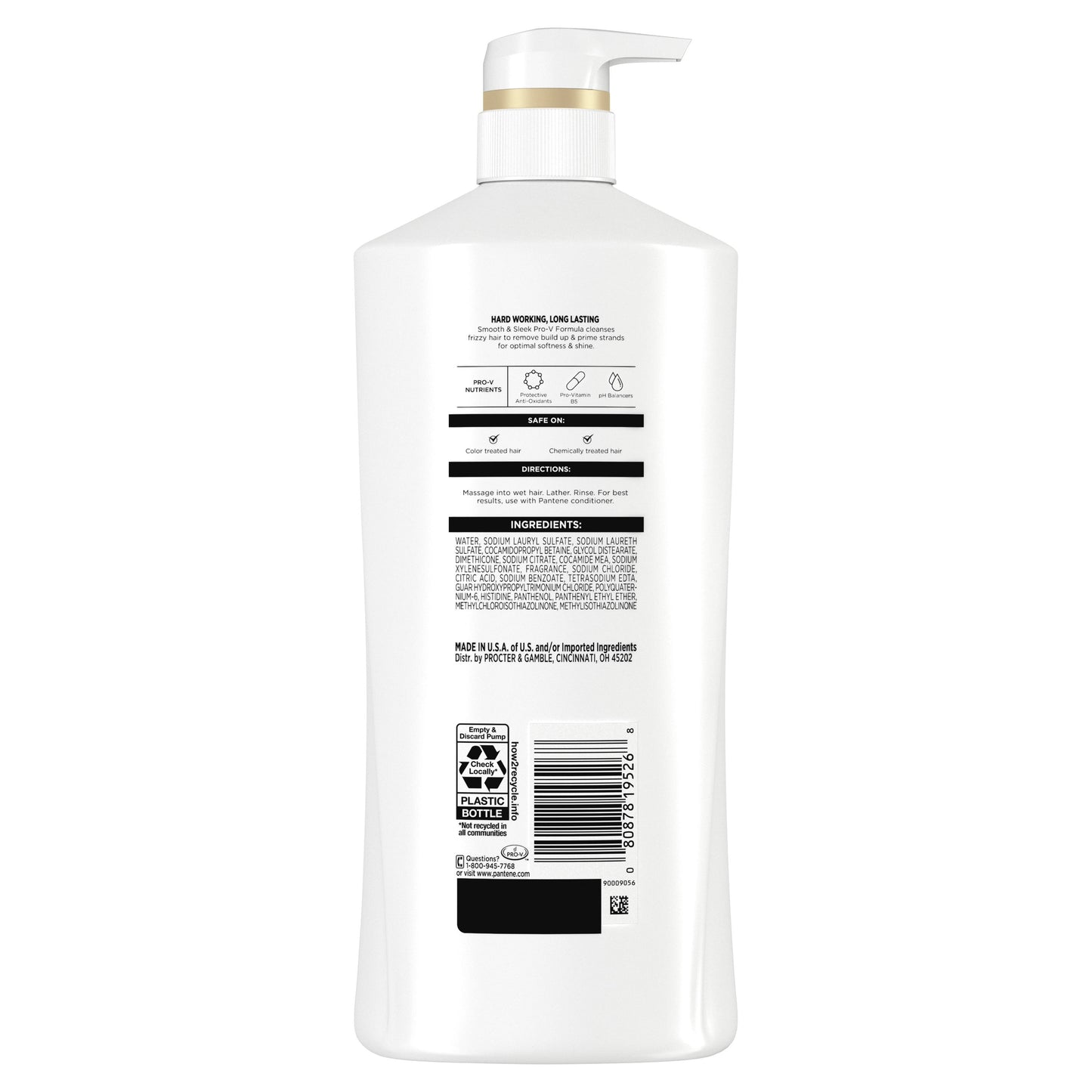 Pantene Pro-V Smooth and Sleek Shampoo, 27.7 fl oz