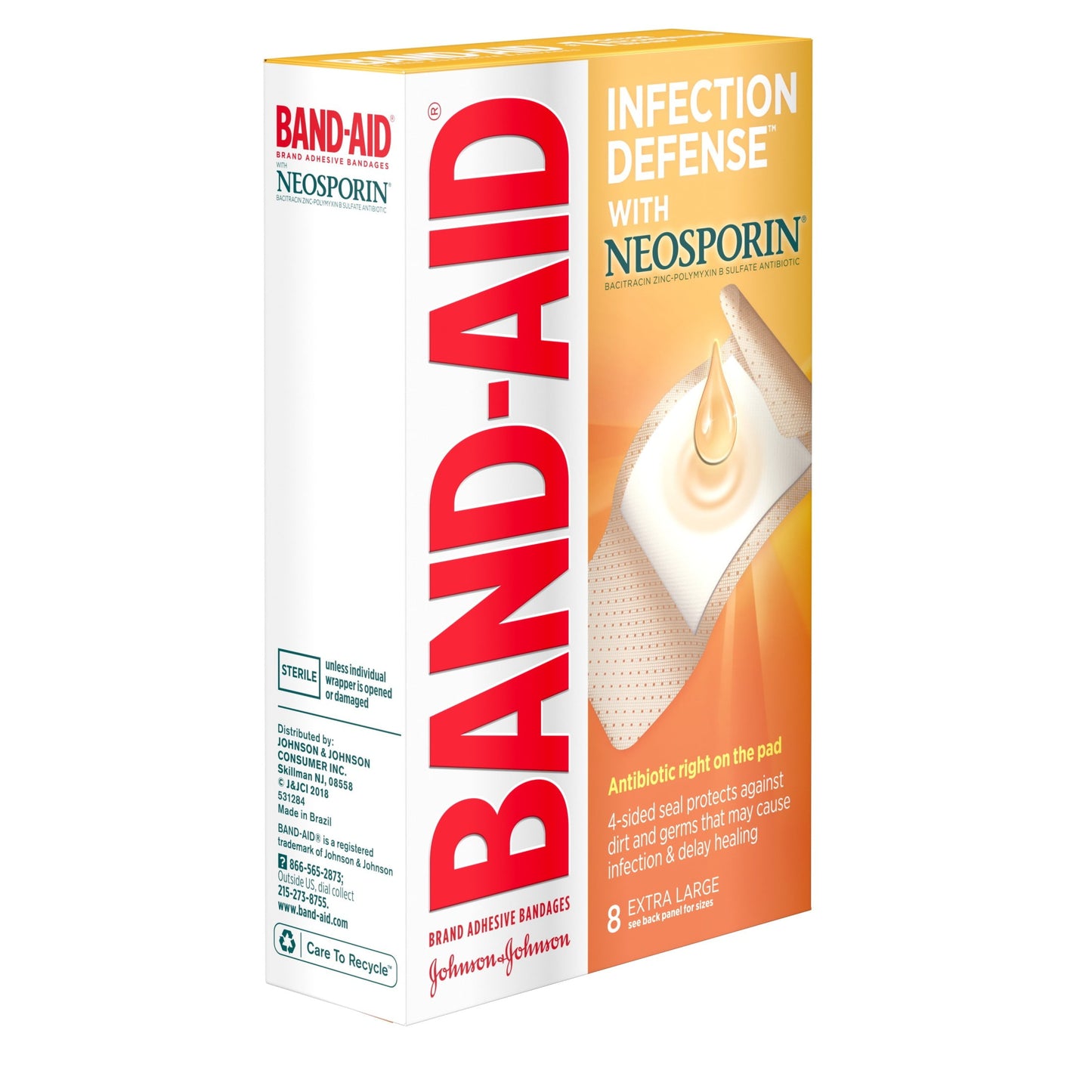 Band-Aid Brand Bandages with Neosporin Antibiotic, Extra Large, 8 ct