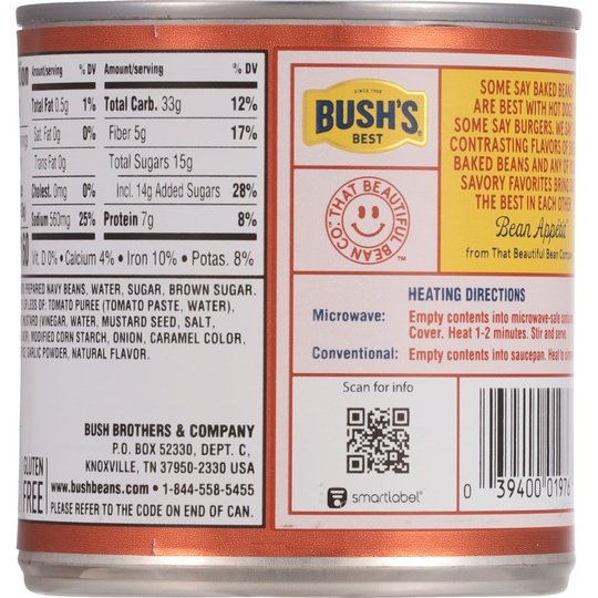 Bush's Brown Sugar Hickory Baked Beans, Canned Beans, 16 oz Can