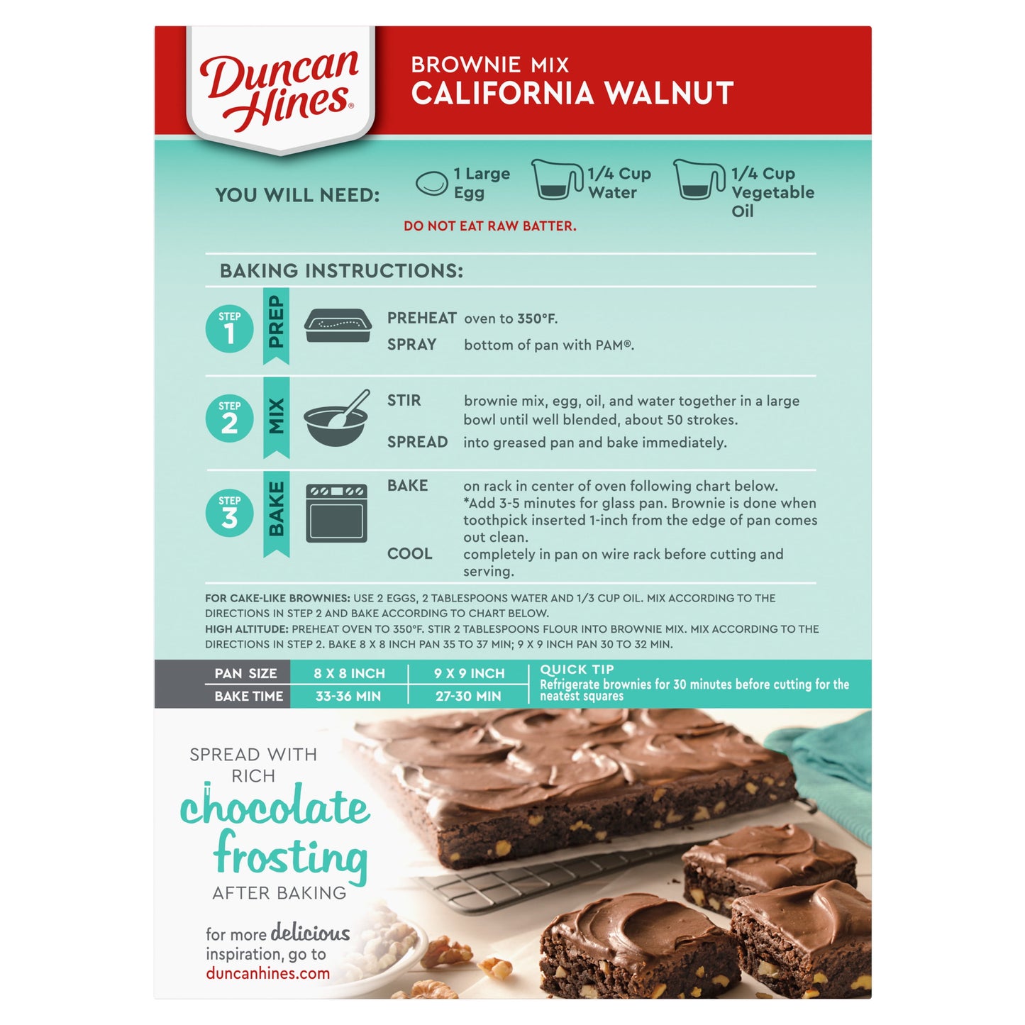 Duncan Hines Signature California Walnut Brownie Mix, 17.6 Oz