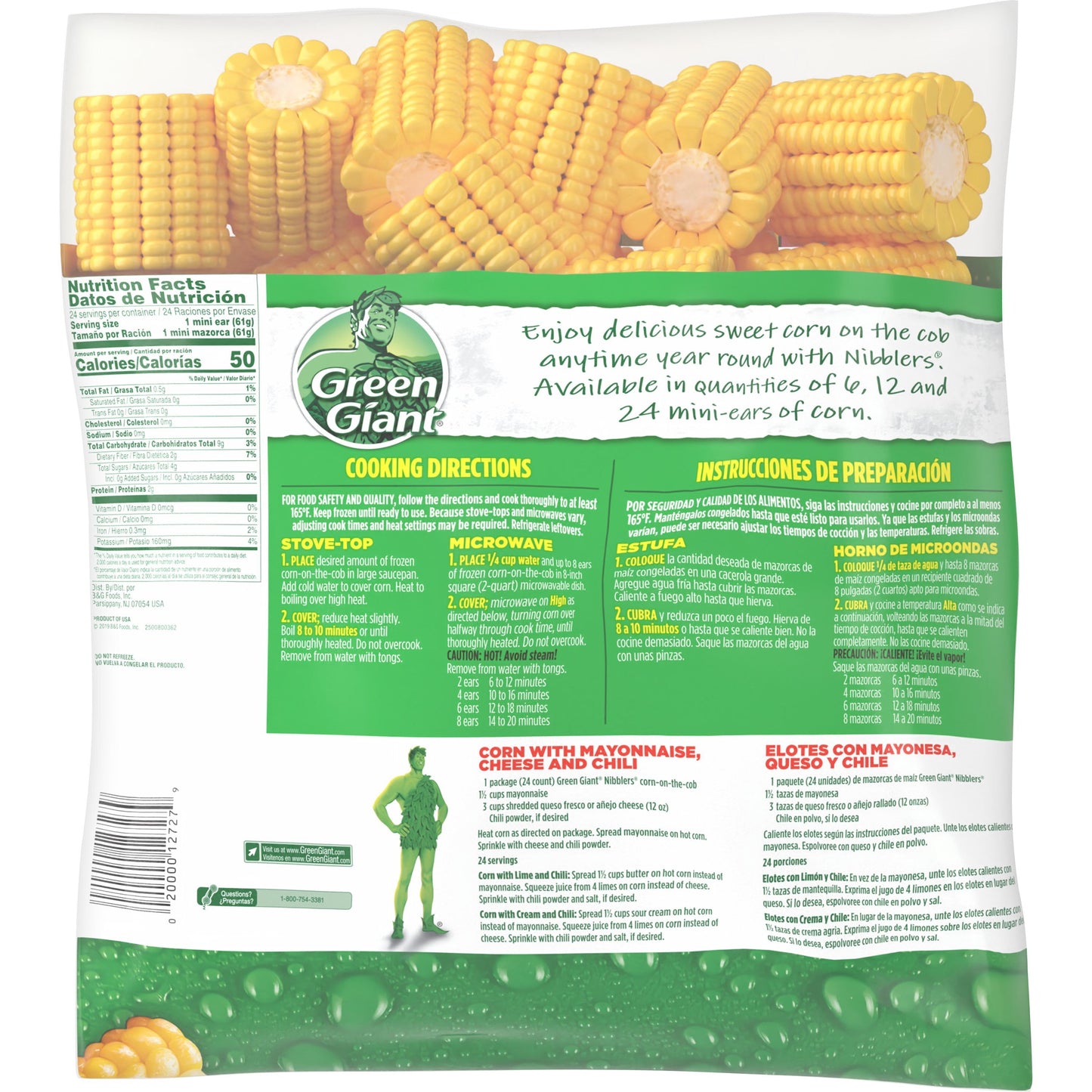 Green Giant Nibblers Corn on the Cob, 24 Ct (Frozen)