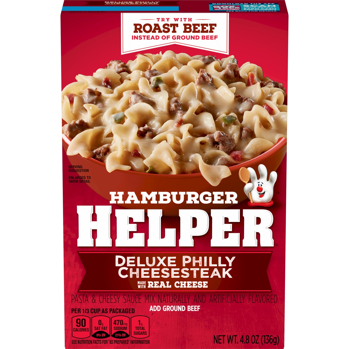 Hamburger Helper, Deluxe Philly Cheesesteak 4.8 oz Box