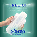 Always Pure Cotton Feminine Pads With WIngs, Size 4, Overnight Absorbency, 20 CT