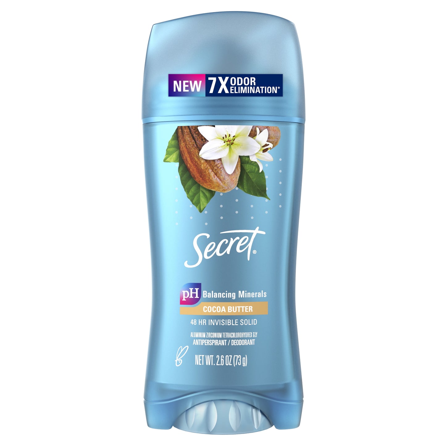 Secret Fresh Antiperspirant Deodorant Invisible Solid, Cocoa Butter, 2.6 oz