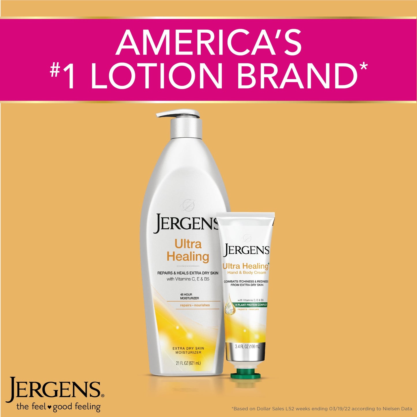 Jergens Hand and Body Lotion, Ultra Healing Dry Skin Moisturizing Body Lotion, 2 Oz