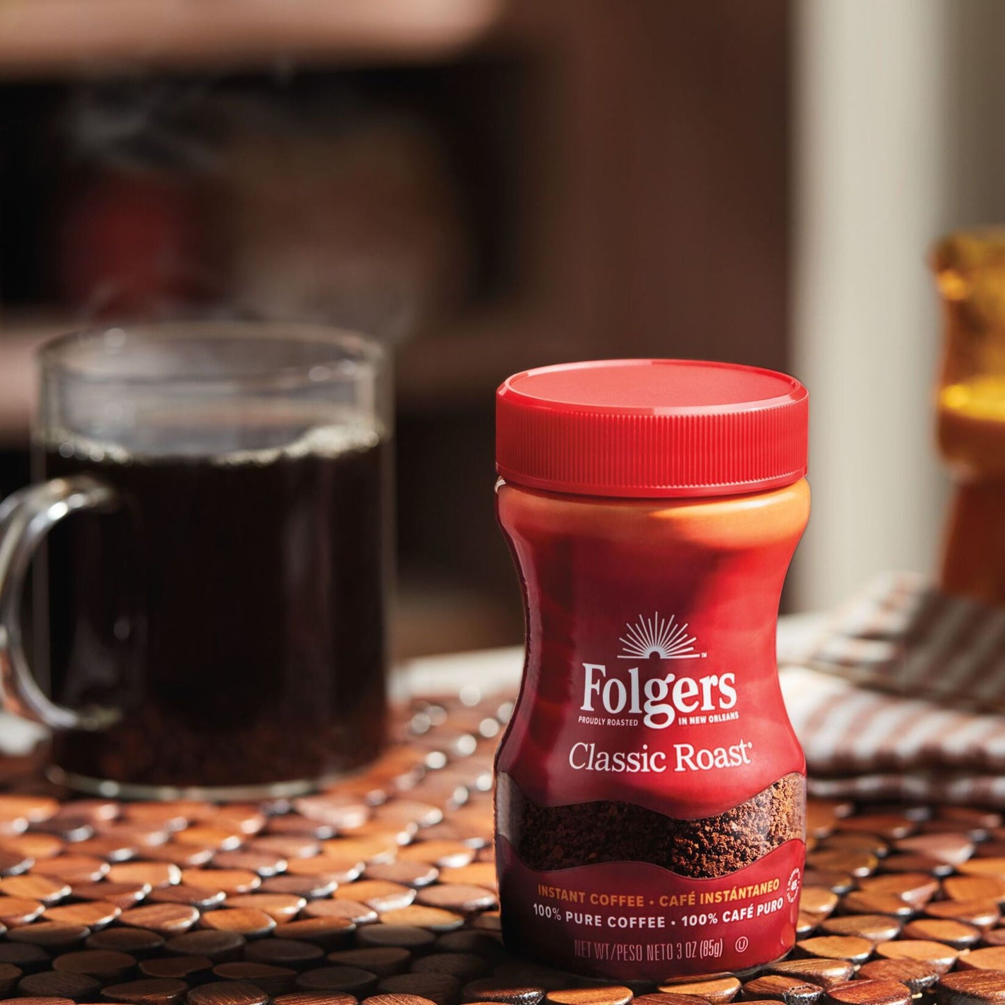 Folgers Classic Roast Instant Coffee, 3-Ounce