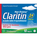 Claritin 24 Hour Non-Drowsy Allergy Medicine, Loratadine Antihistamine Tablets, 10 Ct