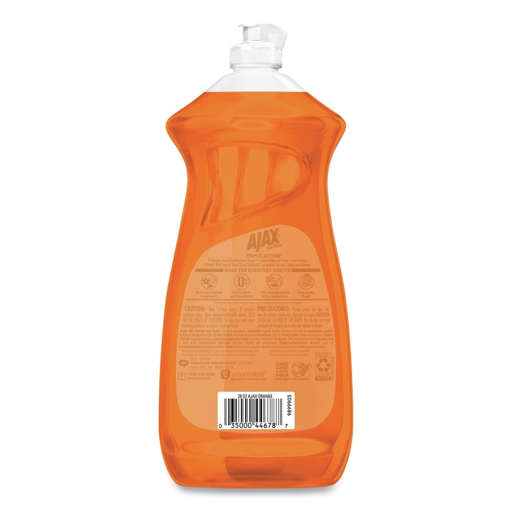 Ajax Ultra Triple Action Liquid Dish Soap, Orange - 28 Fluid Ounce