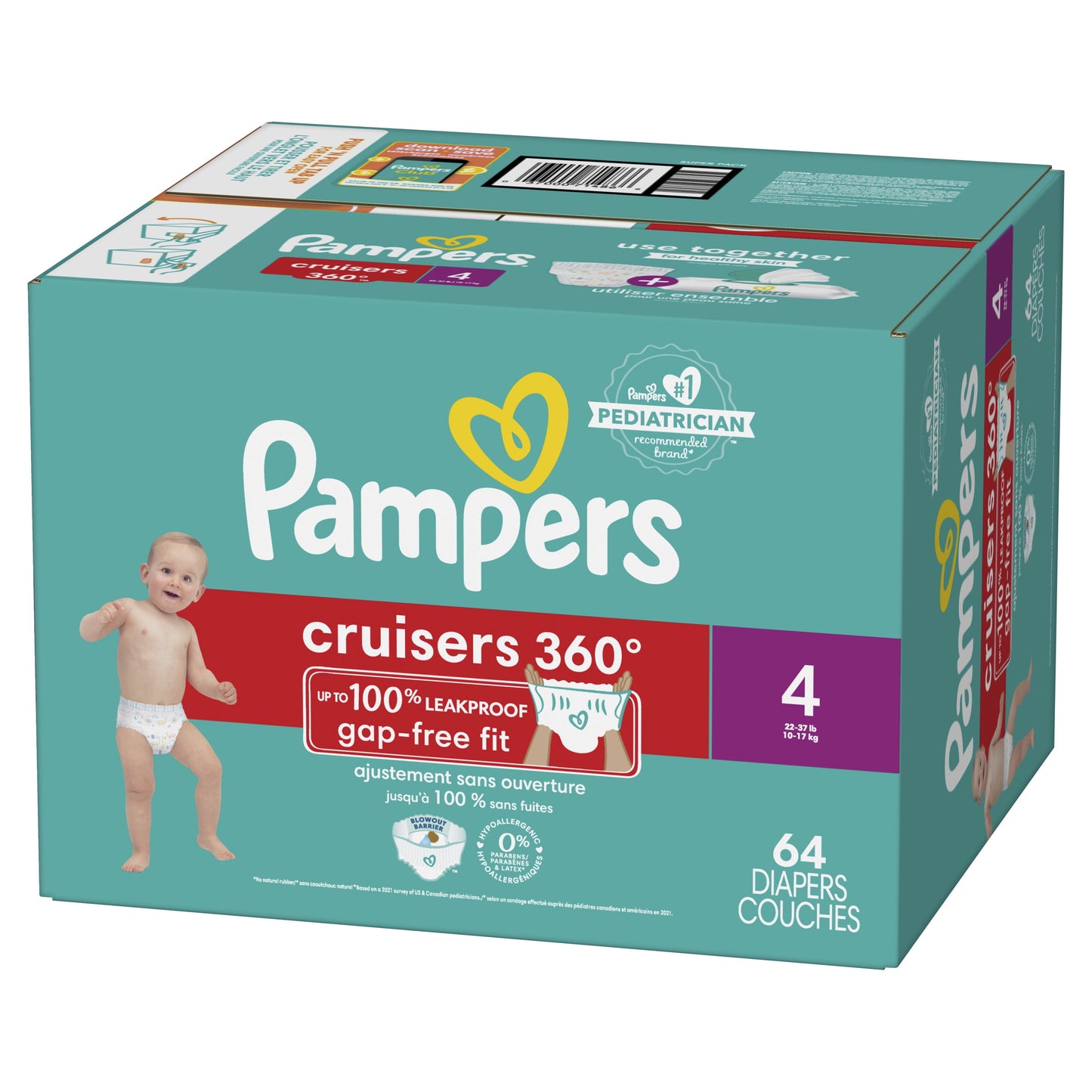 Pampers Cruisers 360 Diapers Size 4, 64 Count (Select for More Options)