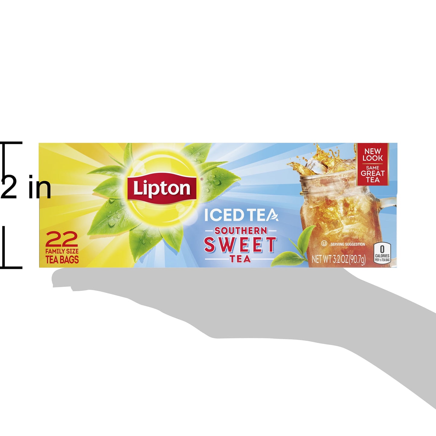 Lipton Family Sized Iced Southern Sweet Black Tea, Caffeinated, Tea Bags 22 Count