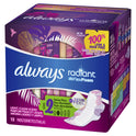 Always Radiant Feminine Pads with Wings, Size 2, Heavy Absorbency, Scented, 13 CT