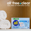 all Fabric Softener Dryer Sheets for Sensitive Skin, Free Clear, 80 Count