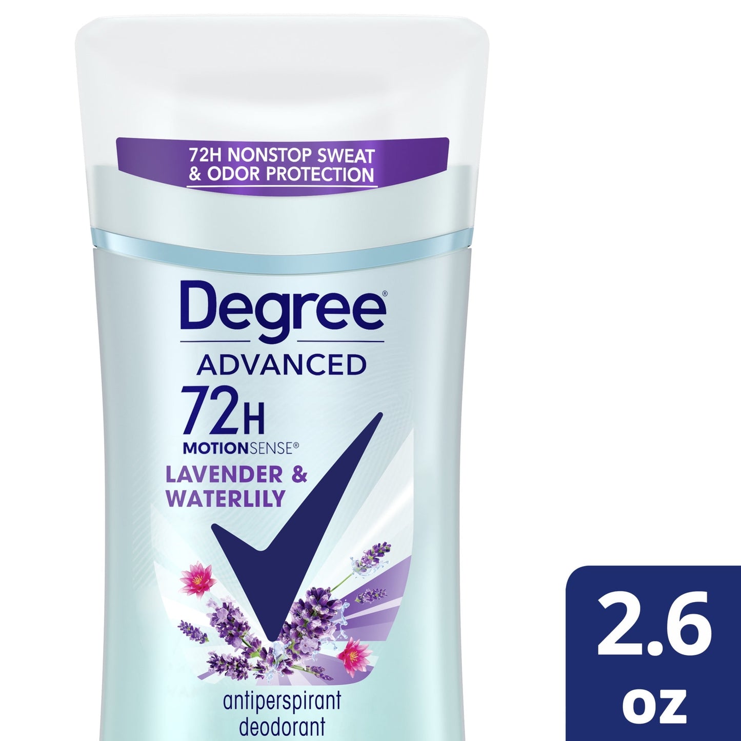 Degree Advanced Long Lasting Women's Antiperspirant Deodorant Stick, Lavender and Waterlily, 2.6 oz