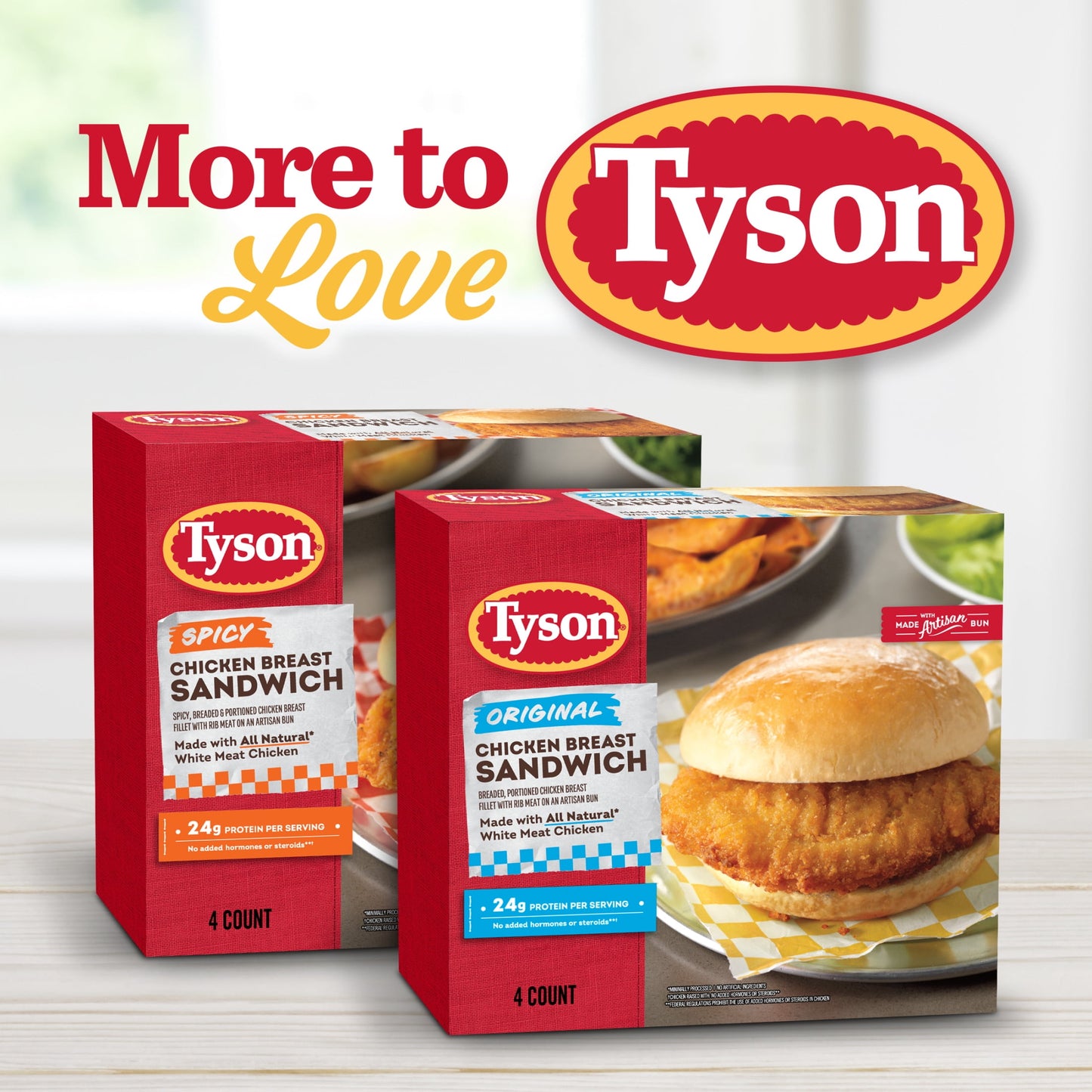 Tyson Original Chicken Breast Sandwich, 24 oz, 4 ct Box