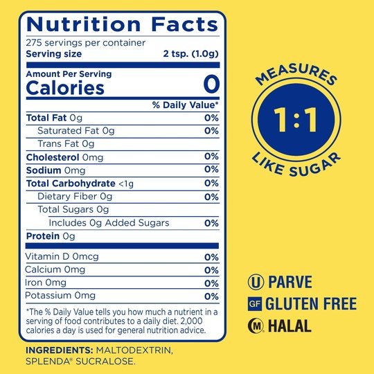 Splenda Zero Calorie Granulated Sweetener, 9.7 oz Resealable Pouch