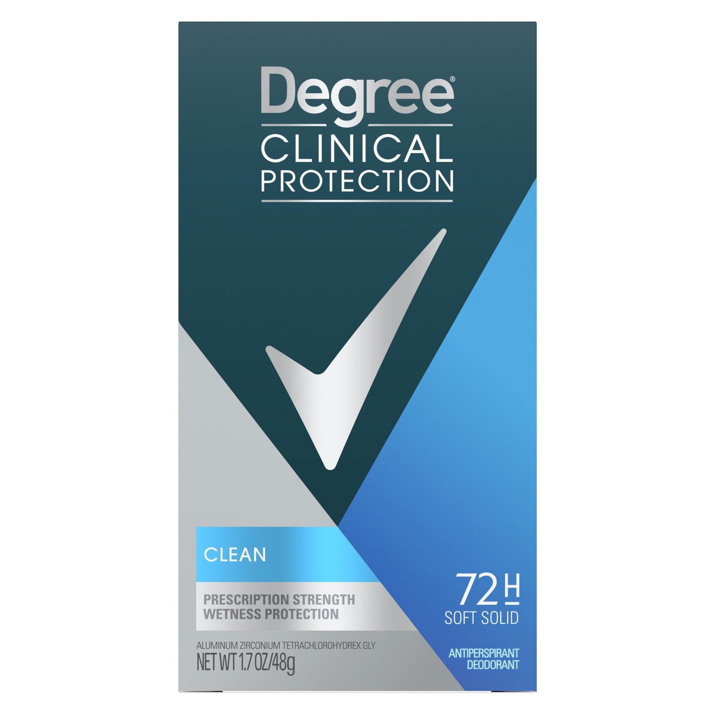 Degree Clinical Protection Long Lasting Men's Antiperspirant Deodorant Stick, Clean, 1.7 oz