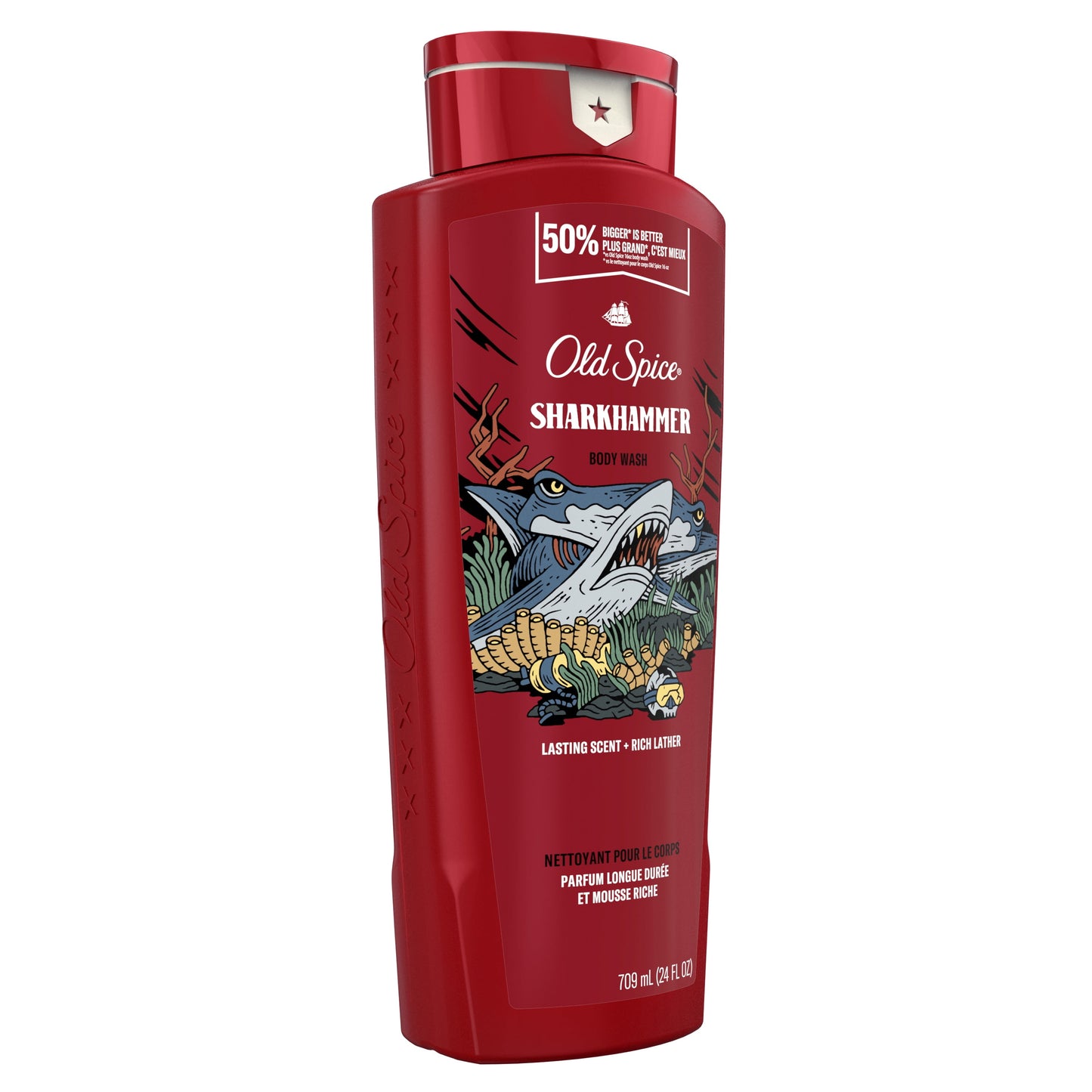 Old Spice Body Wash for Men, Sharkhammer, Long Lasting Lather, 24 fl oz