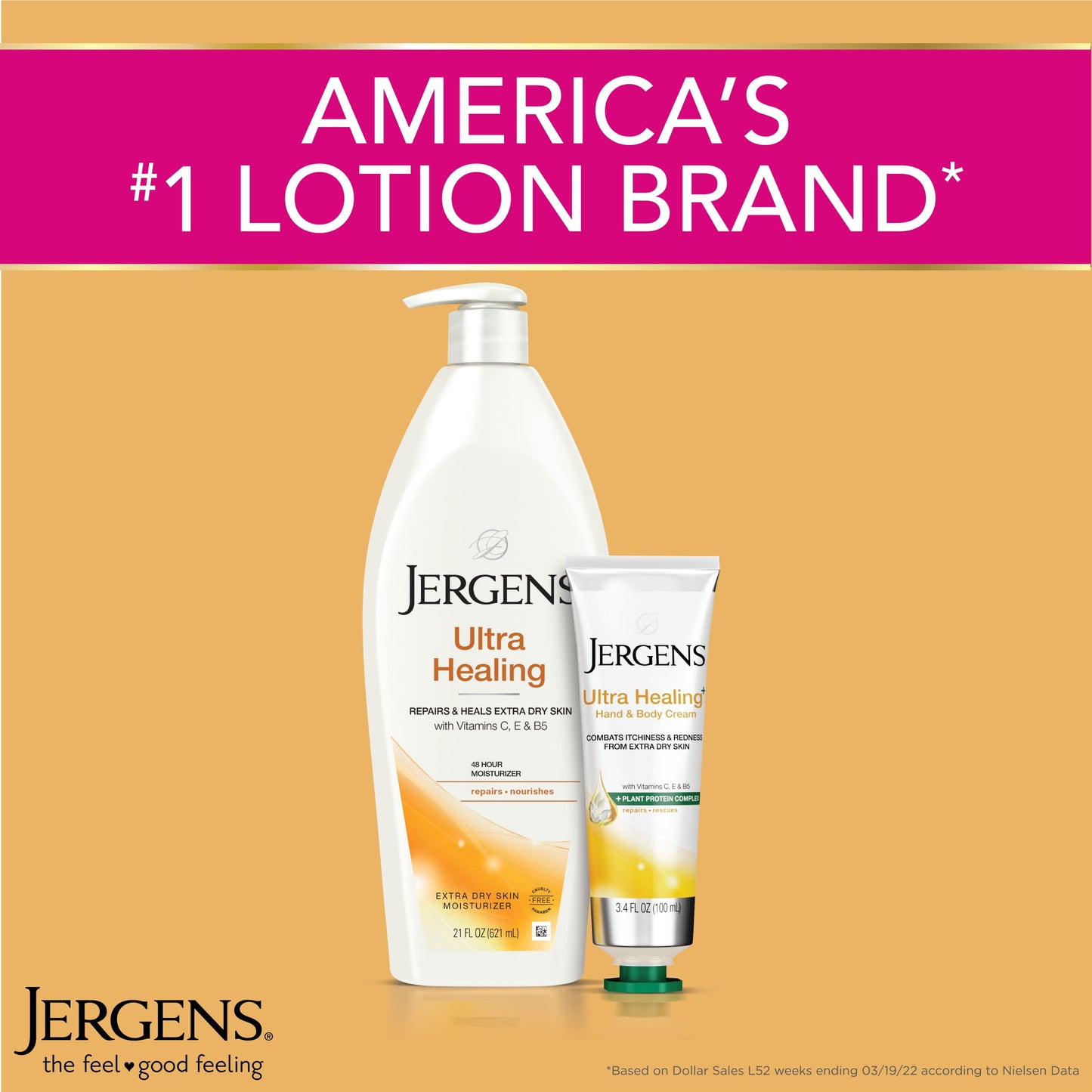 Jergens Hand and Body Lotion, Ultra Healing Dry Skin Moisturizing Body Lotion, 21 Oz