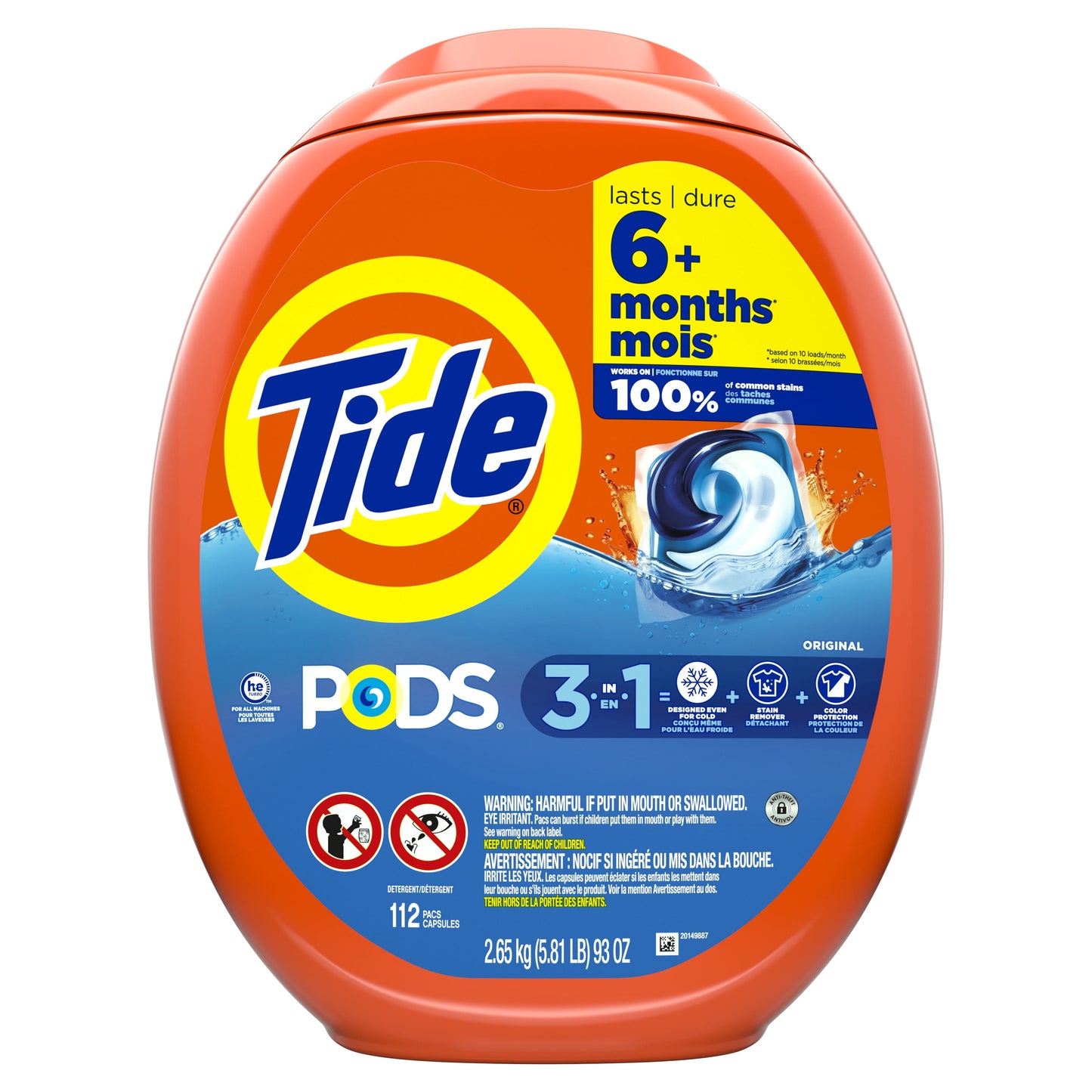 Tide Pods Laundry Detergent Soap Packs, Original Scent, 112 Ct