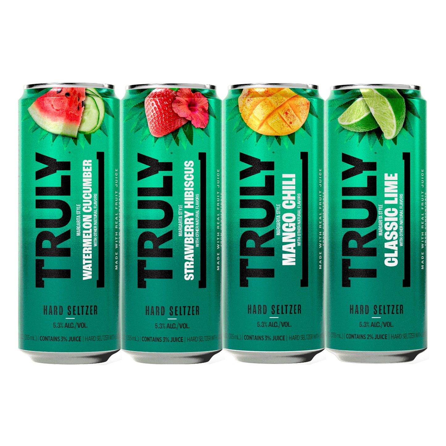 Truly Hard Seltzer Margarita Style Variety Pack, 12 Pack, 12 fl. oz. Cans, 5.3% ABV