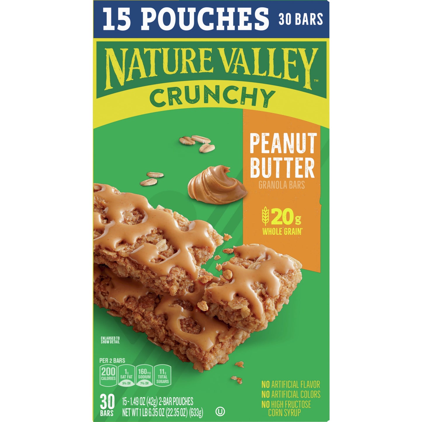 Nature Valley Crunchy Granola Bars, Peanut Butter, 30 Bars, 22.35 OZ (15 Pouches)