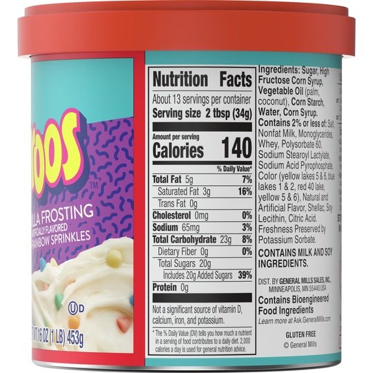 Betty Crocker Dunkaroos Vanilla Frosting with Rainbow Sprinkles, 16 oz