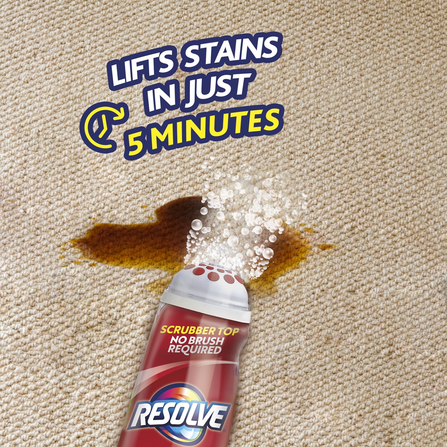 Resolve Carpet Spot and Stain Scrubber, Removes the Toughest Set-In Stains, Scrubber Top, No Brush Required, 6.7 oz