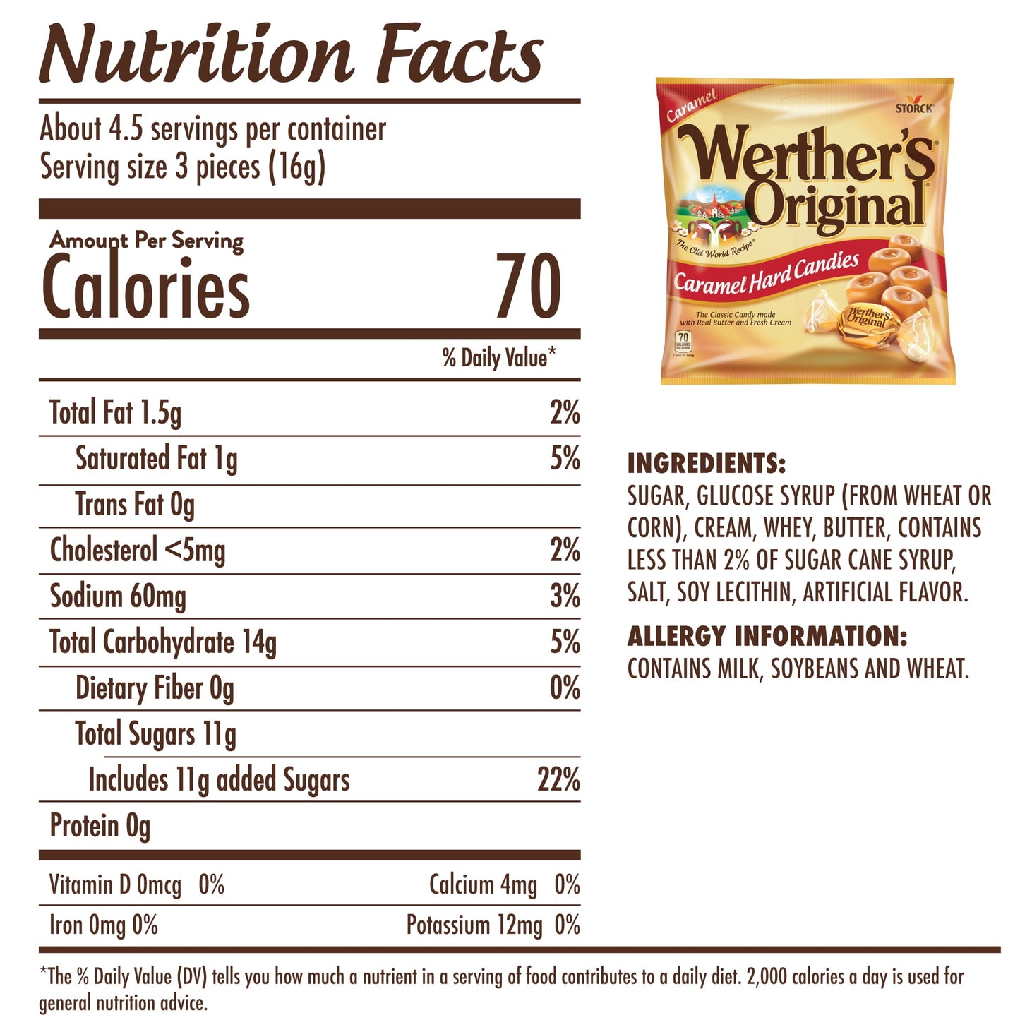 Werther's Original Caramel Hard Candies, 2.65 oz.