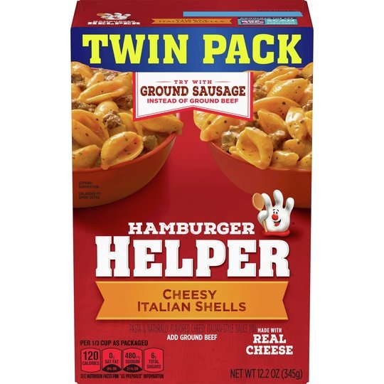 Hamburger Helper, Cheesy Italian Shells, Twin Pack