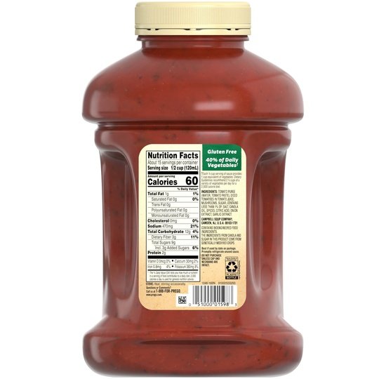 Prego Fresh Mushroom Spaghetti Sauce, 67 oz Jar