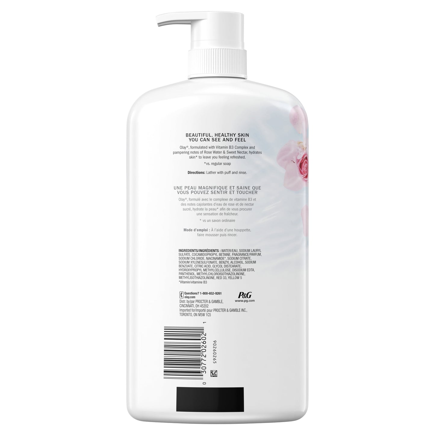 Olay Fresh Outlast Rose Water & Sweet Nectar Body Wash, 30 fl oz