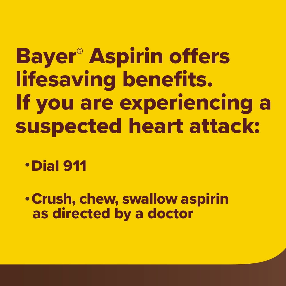 Bayer Chewable Aspirin Regimen Low Dose Pain Reliever Tablets, 81mg, Orange, 108 Count