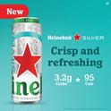 Heineken Silver Lager Beer, Single 24 fl oz Can, 4% Alcohol by Volume