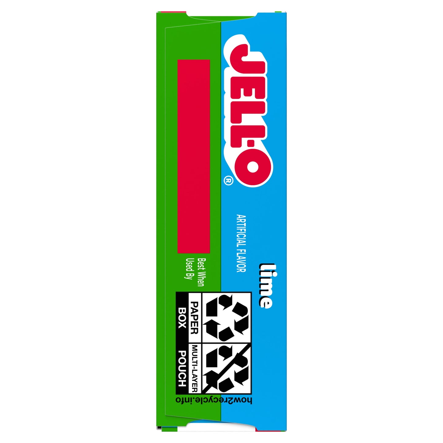 Jell-O Lime Artificially Flavored Zero Sugar Low Calorie Gelatin Dessert Mix, Family Size, 0.6 oz Box
