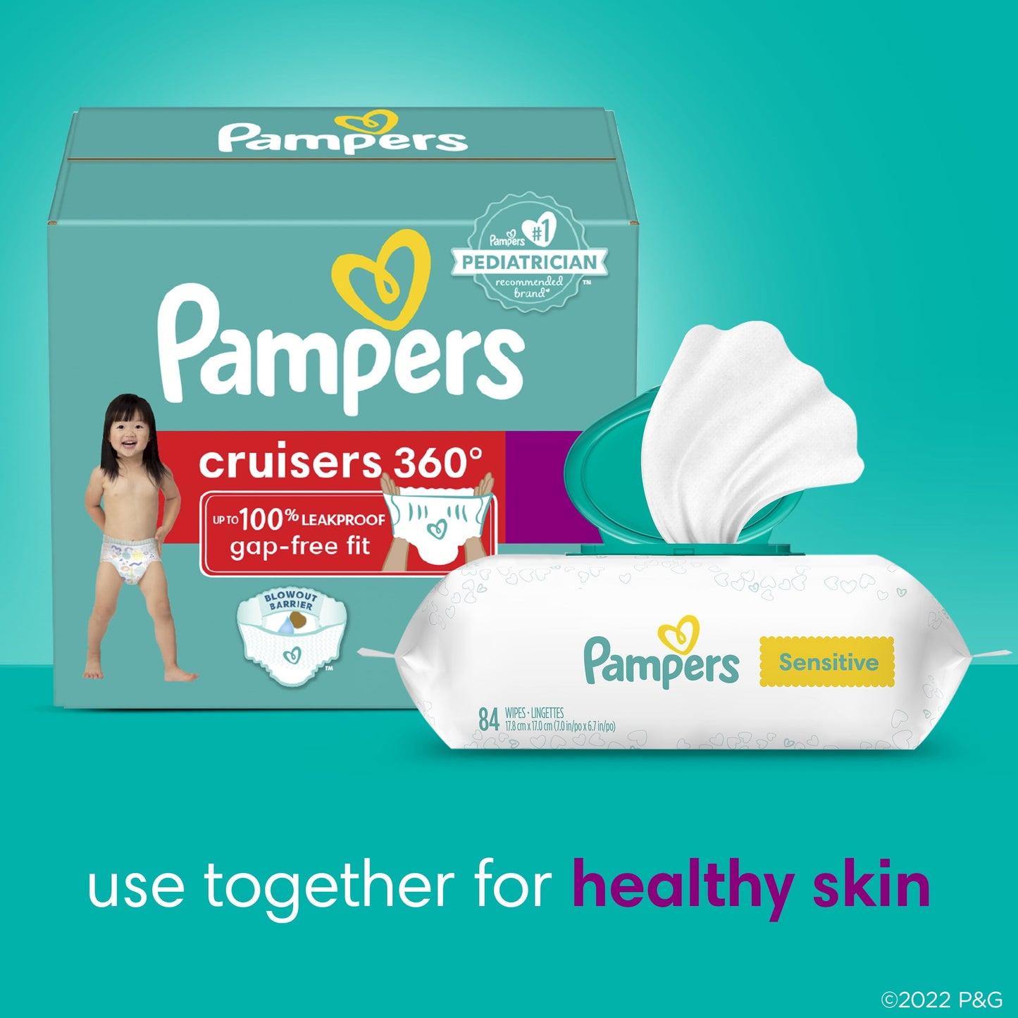 Pampers Cruisers 360 Diapers Size 4, 64 Count (Select for More Options)