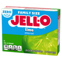 Jell-O Lime Artificially Flavored Zero Sugar Low Calorie Gelatin Dessert Mix, Family Size, 0.6 oz Box