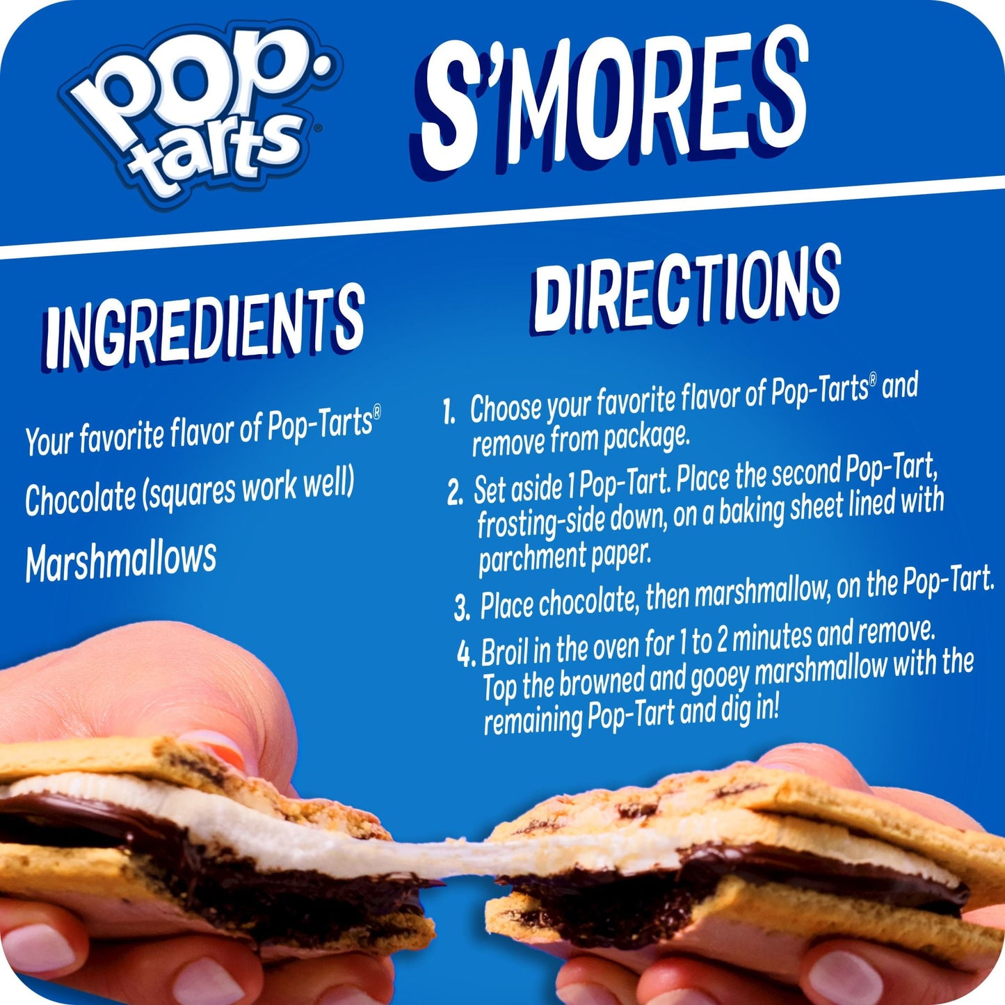 Pop-Tarts Frosted S'mores Instant Breakfast Toaster Pastries, Shelf-Stable, Ready-to-Eat, 27 oz, 16 Count Box