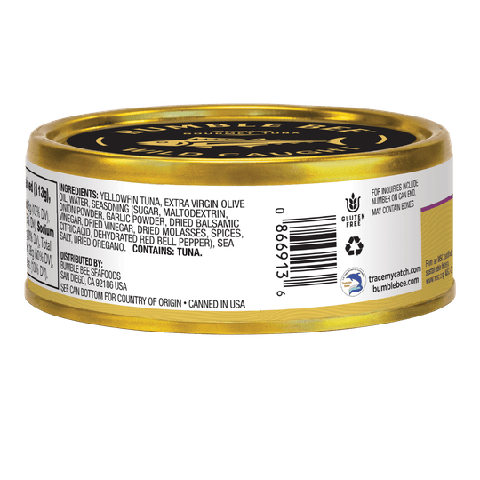 Bumble Bee Prime MSC Yellowfin Solid Light Tuna in Olive Oil Balsamic and Herb 5oz Can EA