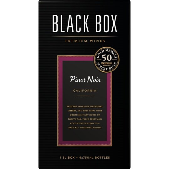 Black Box Pinot Noir, California Red Wine, Single 3 Liter Box