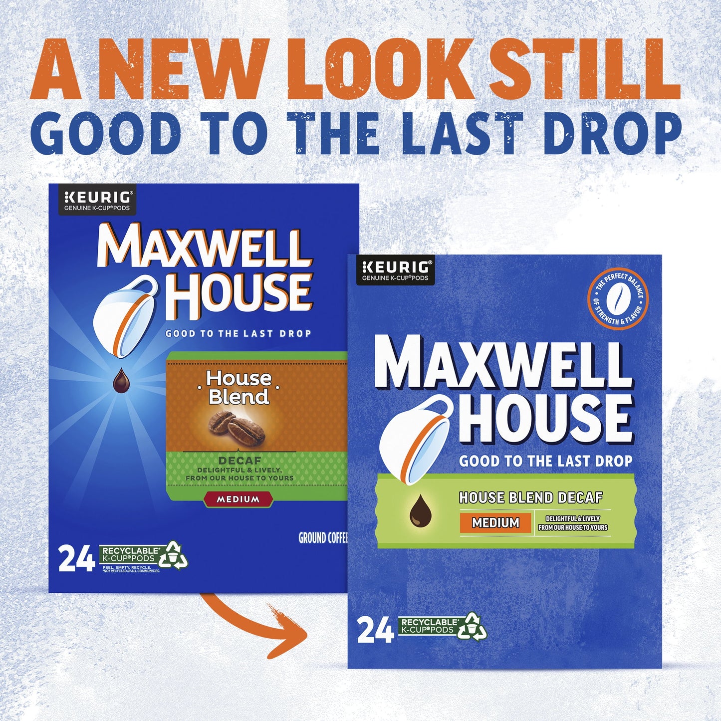 Maxwell House House Blend Decaf Coffee K-Cup Pods, Decaffeinated, 24 ct Box