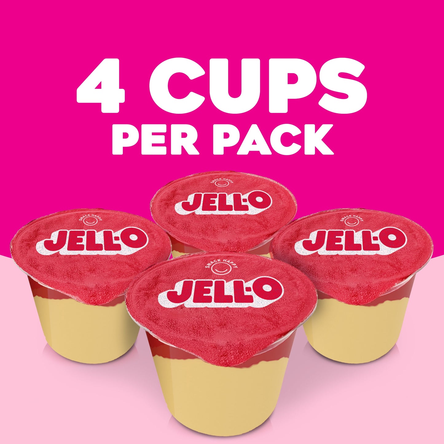 Jell-O Original Strawberry Cheesecake Pudding Cups Snack, 4 Ct Cups