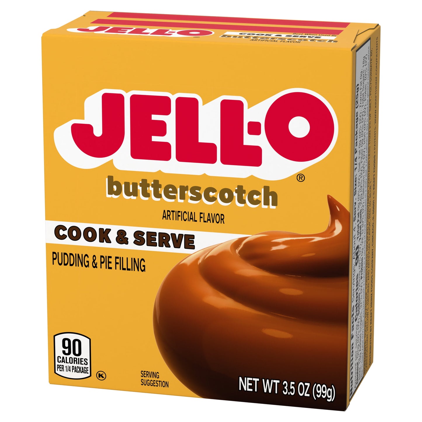 Jell-O Cook & Serve Butterscotch Artificially Flavored Pudding & Pie Filling Mix, 3.5 oz Box