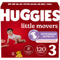 Huggies Little Movers Baby Diapers, Size 3, 120 Ct