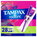 Tampax Radiant Tampons with LeakGuard Braid, Super Absorbency, 28 Count