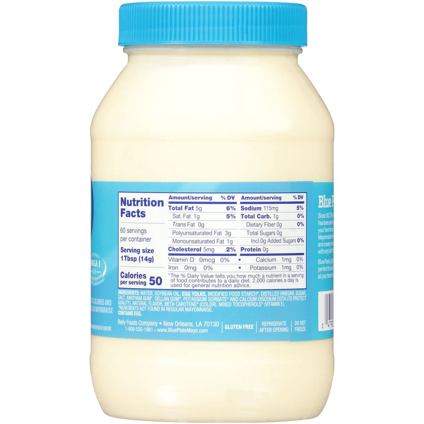 Blue Plate Light Mayonnaise, 30 fl oz Plastic Jar