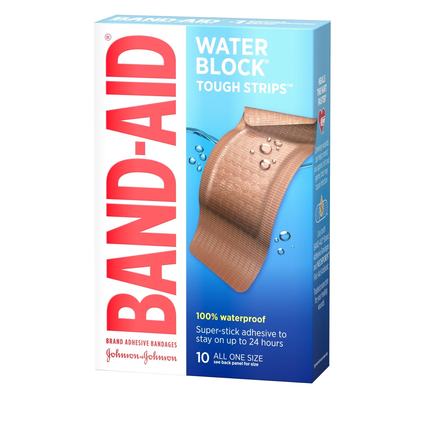 Band-Aid Brand Water Block Tough Strips Bandages, Extra Large, 10Ct