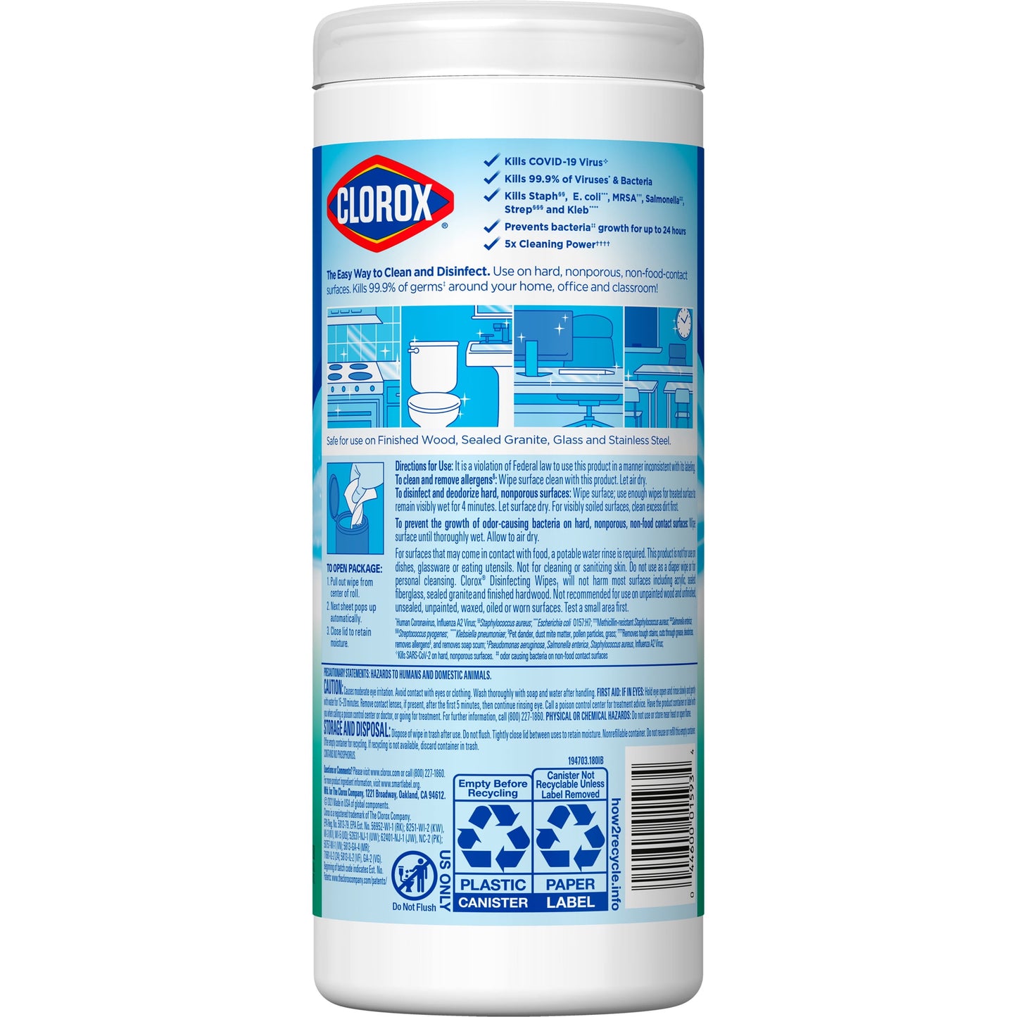 Clorox Bleach-Free Disinfecting Cleaner Wipes, Fresh Scent, 35 Count