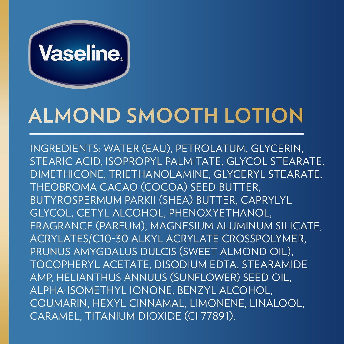 Vaseline Intensive Care Vitamin E Non Greasy Body Lotion for Dry Skin, Almond Smooth, 20.3 fl oz