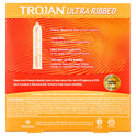 TROJAN Ultra Ribbed Lubricated Condoms for Ultra Stimulation, 36 Count, 1 Pack